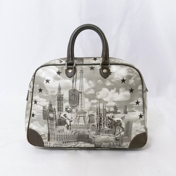 90s Jean Paul Gaultier Landmarks Leather Bag with JPG Bag Charm - Picture 3 of 15